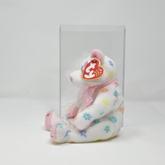 The Beanie Babies Collection White Floral Mom-e Birthday Bear May 12 2002 - Picture 3 of 9